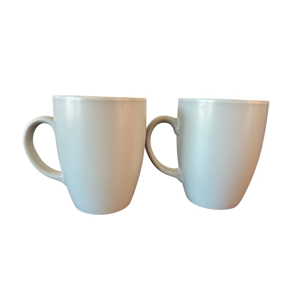 Mikasa MK103 Japan Light Gray Matte Stoneware Coffee Mug Set of 2 Minimalist